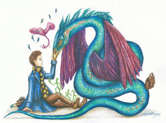 Newt Scamander and his friends ~ Fantastic Beasts by FeanorFeuergeist