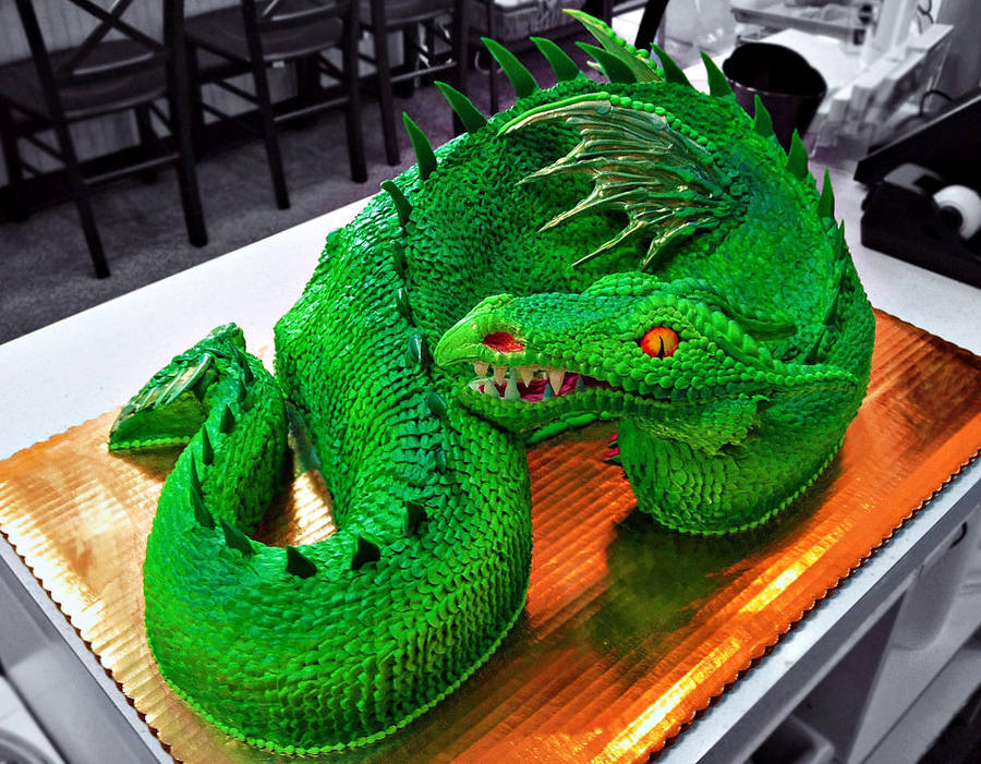 Green Dragon Cake by The-EvIl-Plankton