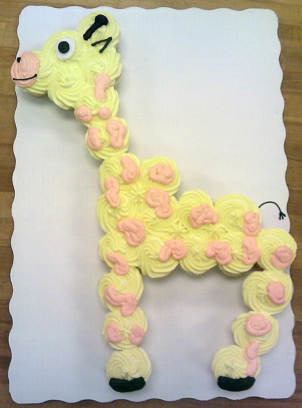 Giraffe Cupcake Cake by IcingDiva