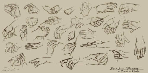 30 - 2min Hand Studies by charfade