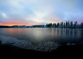 sunset in winter by KariLiimatainen