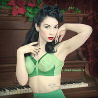 Christmas Pinup in Green by MarloMarquise
