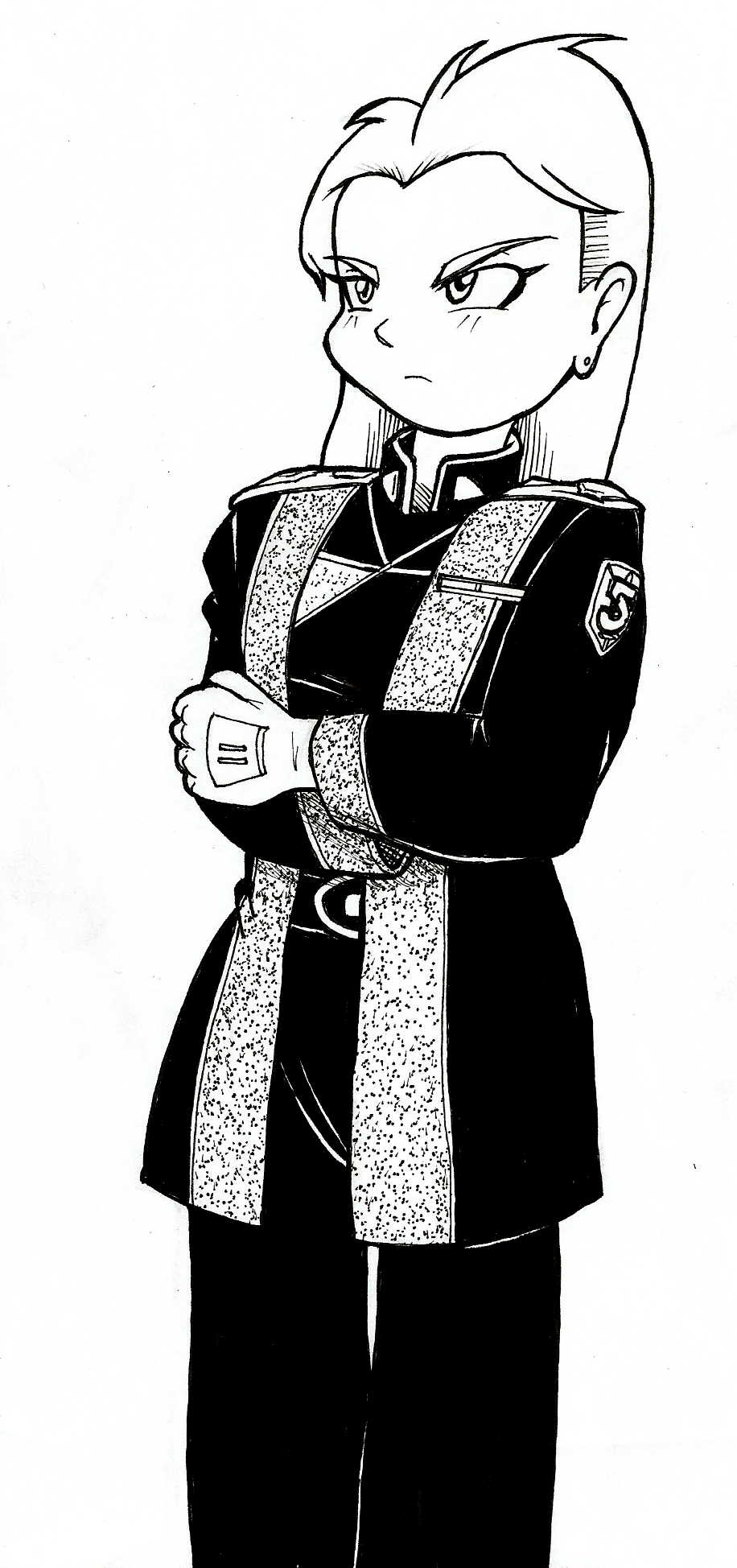 Susan Ivanova - Babylon 5 (Inktober) by JustinGreene