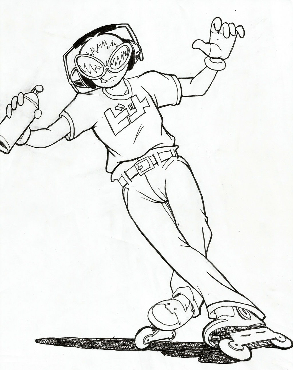Beat - Jet Set Radio (Inktober) by JustinGreene