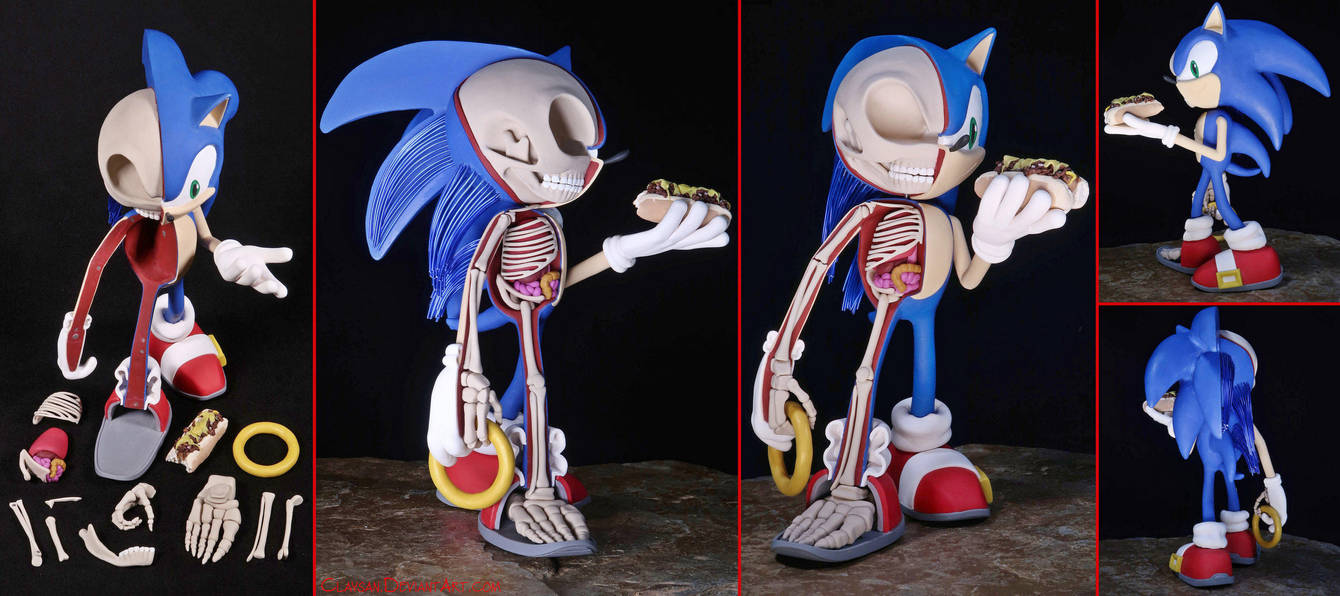 Sonic Half Skeleton Handmade Sculpture by Claysan on DeviantArt