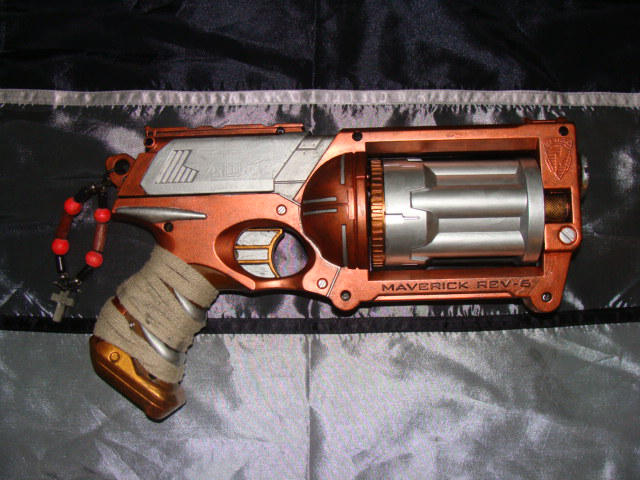 Steampunk painted Nerf gun - Maverick (Right side) by TtheD