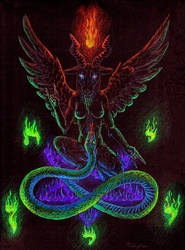 Flames of Wisdom - Baphomet by technopygmalion