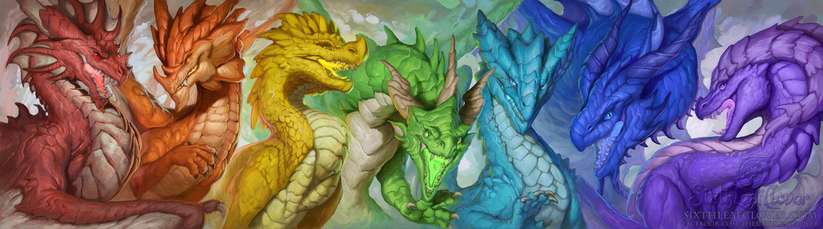 Spectrum of Dragons by The-SixthLeafClover