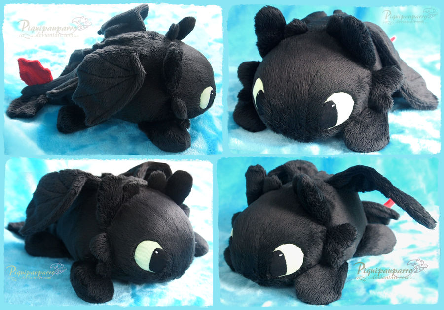 Chubby Toothless - handmade Plush by Piquipauparro