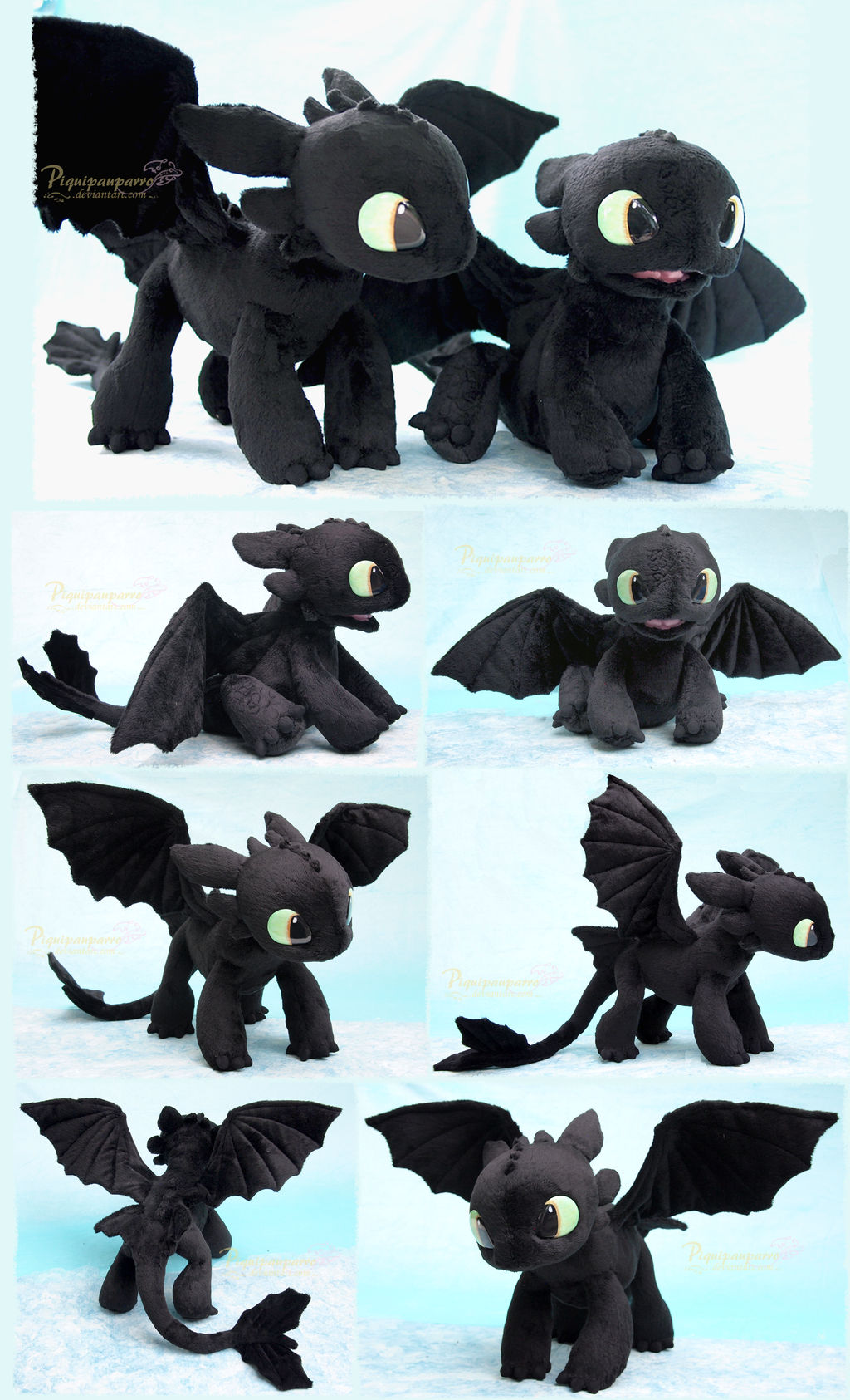 Young Toothless - Handamde plushies by Piquipauparro