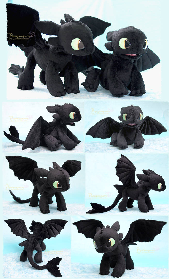 Young Toothless - Handamde plushies by Piquipauparro