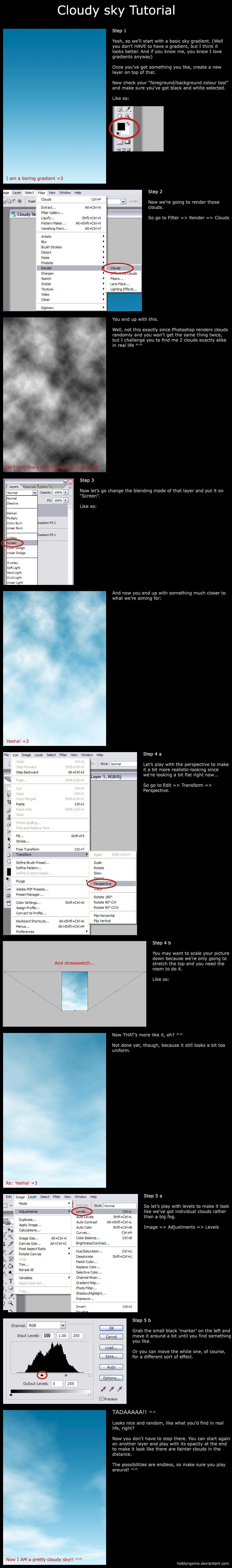 Cloudy Sky Tutorial by Mangsney