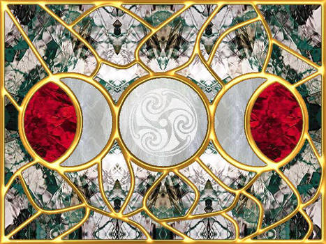 Triple Moon Stained Glass 4 by copperphoenix
