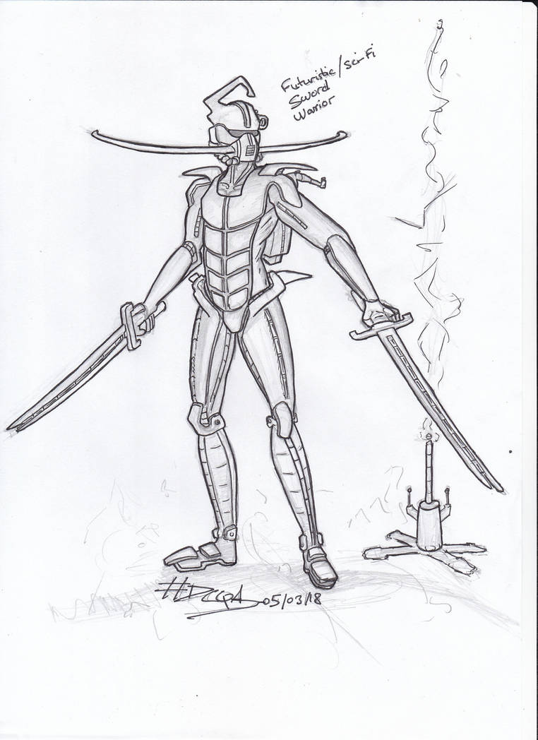 Sword Warrior Sci Fi 5 3 18 By Deschosesquiarrivent On