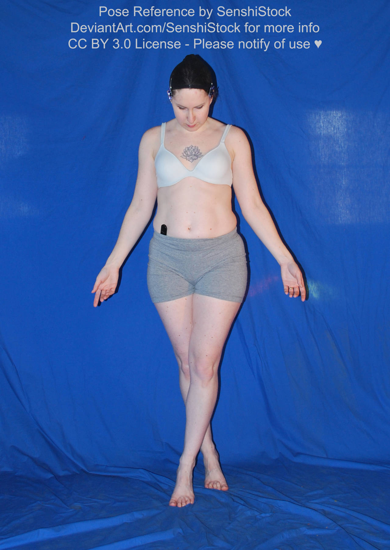 Pose Reference Reaching Open Arms Legs Crossed by SenshiStock on DeviantArt