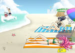 Commission: Beach Relaxing by Kurumi-Lover
