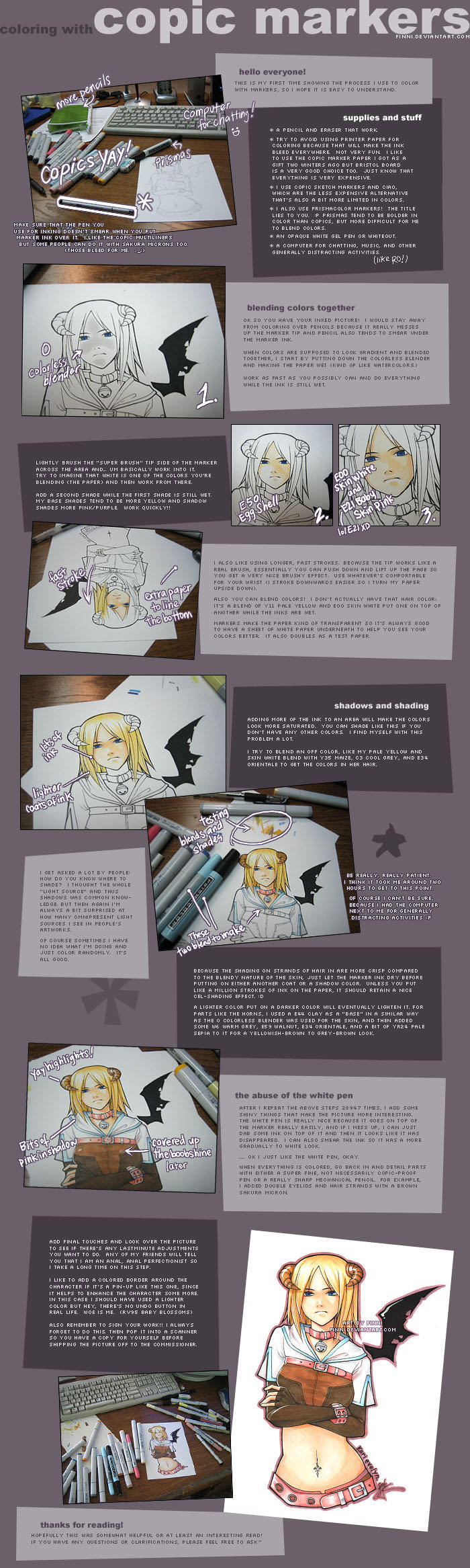 Copic Marker Tutorial by finni