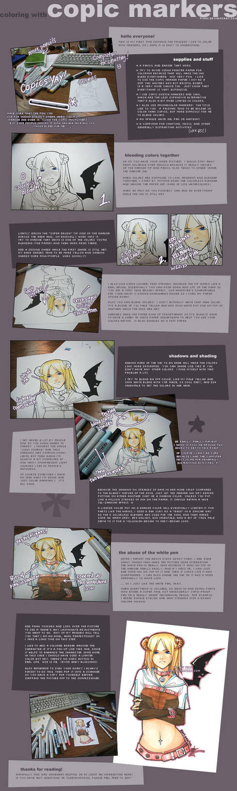 Copic Marker Tutorial by finni