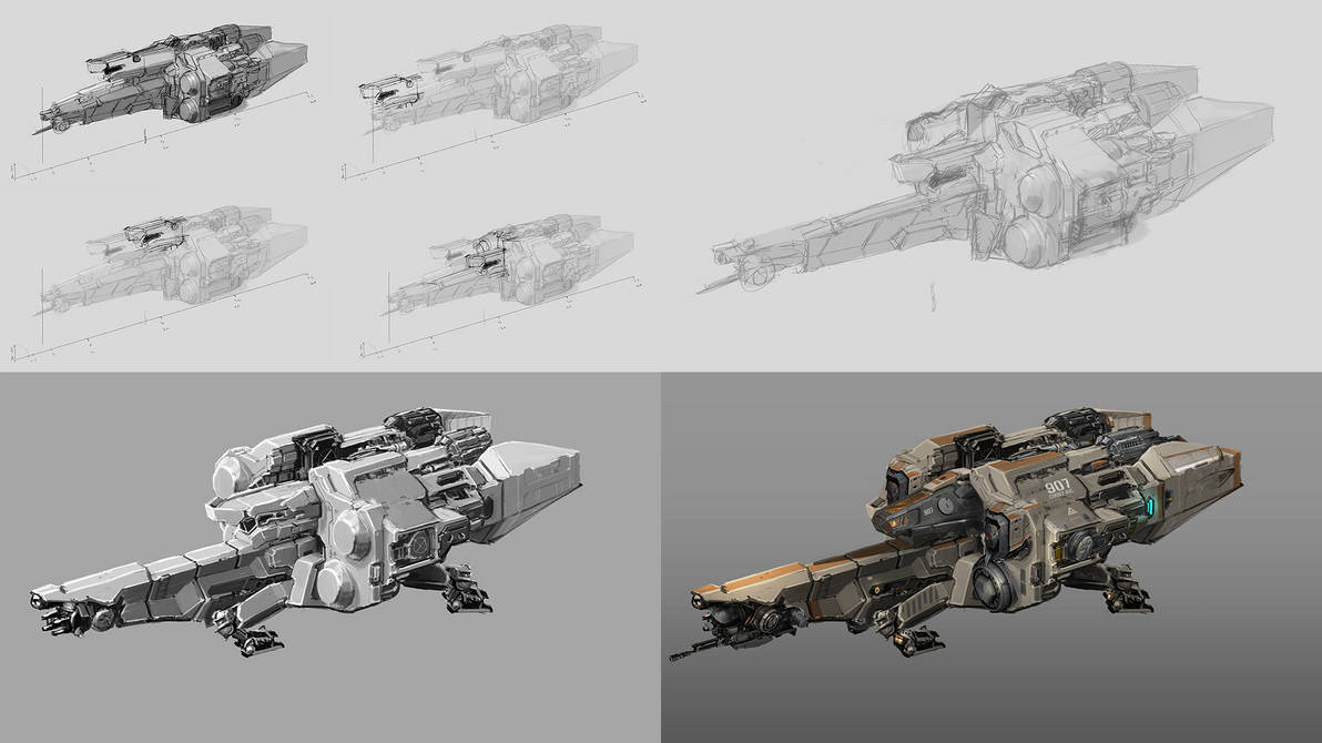 Starfold Corvette Process Collage by Tinnenmannetje