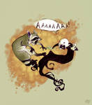 hehe... vampire slaying racoon by koosh-llama