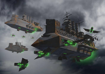 SciFi Steampunk Battleships by solterbeck65