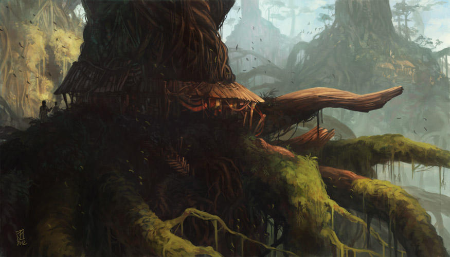 concept : tree village by fallen-eye