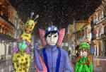 A Giraffe, a Fish and a Snake are going to enter.. by DarAeryll