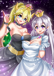 Bowsette and Princess Boo by KatouShinobu