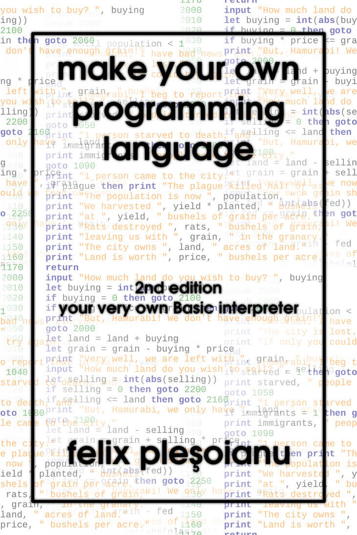 Make Your Own Programming Language cover by felixplesoianu