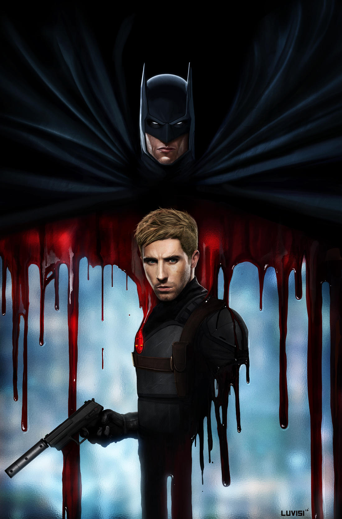 Batman and Nemesis - DC Comics by DanLuVisiArt
