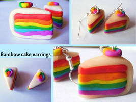 Rainbowcake Earrings by AzureFalls