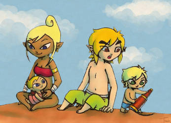Link's Family at the Beach by BeagleTsuin