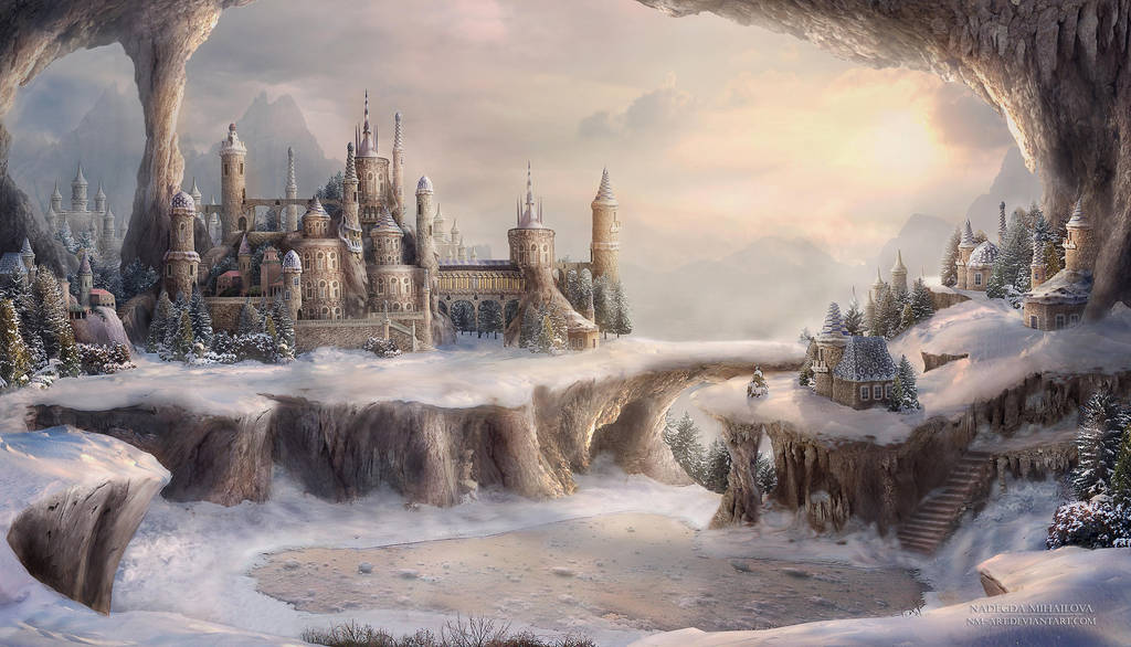 Winter In The Town of Blue Roofs by NM-art
