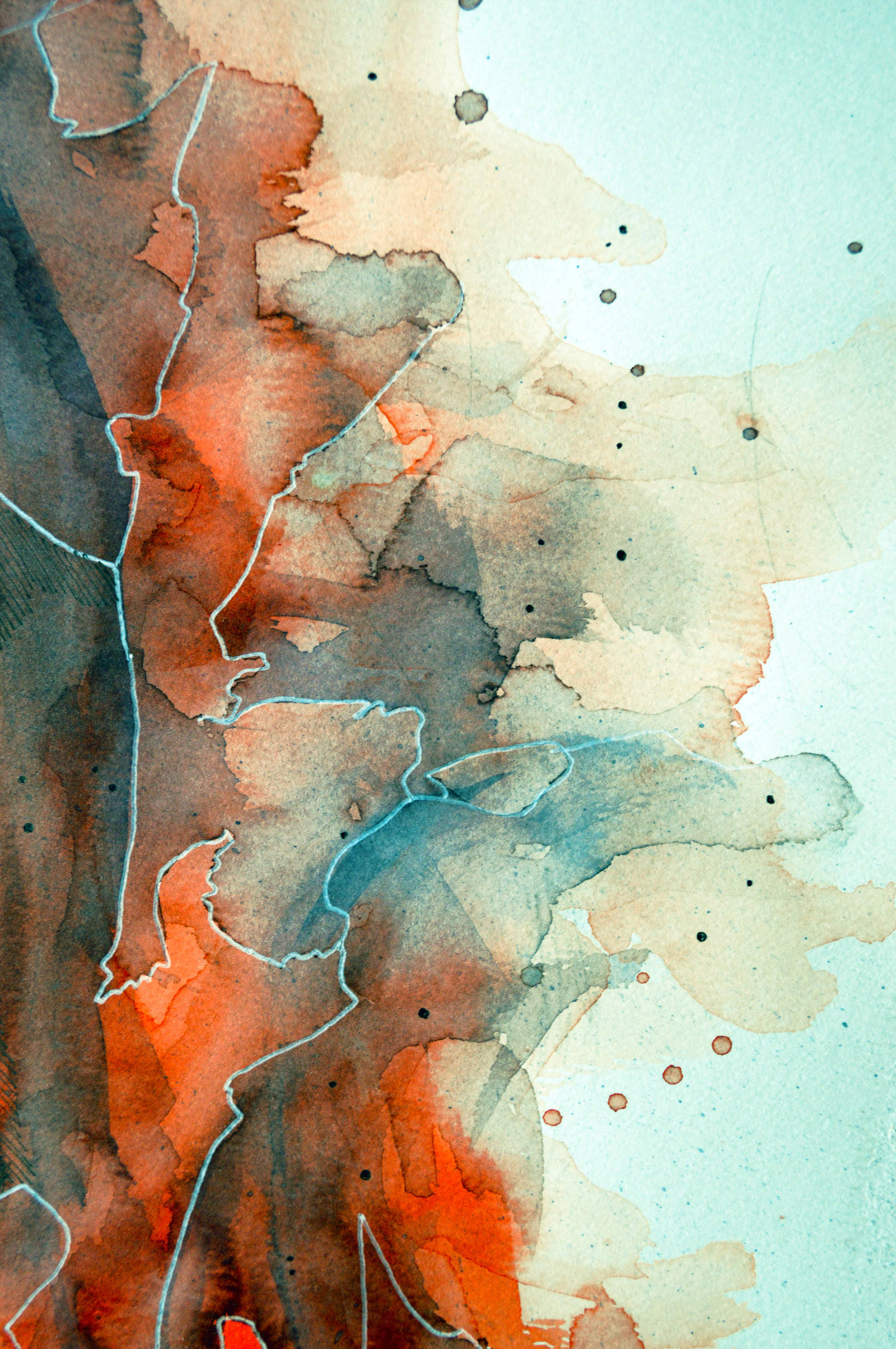 Watercolor texture in red and cyan by jane-beata