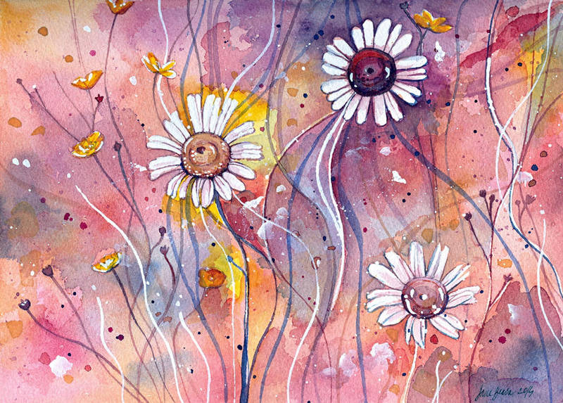 Watercolor flower study