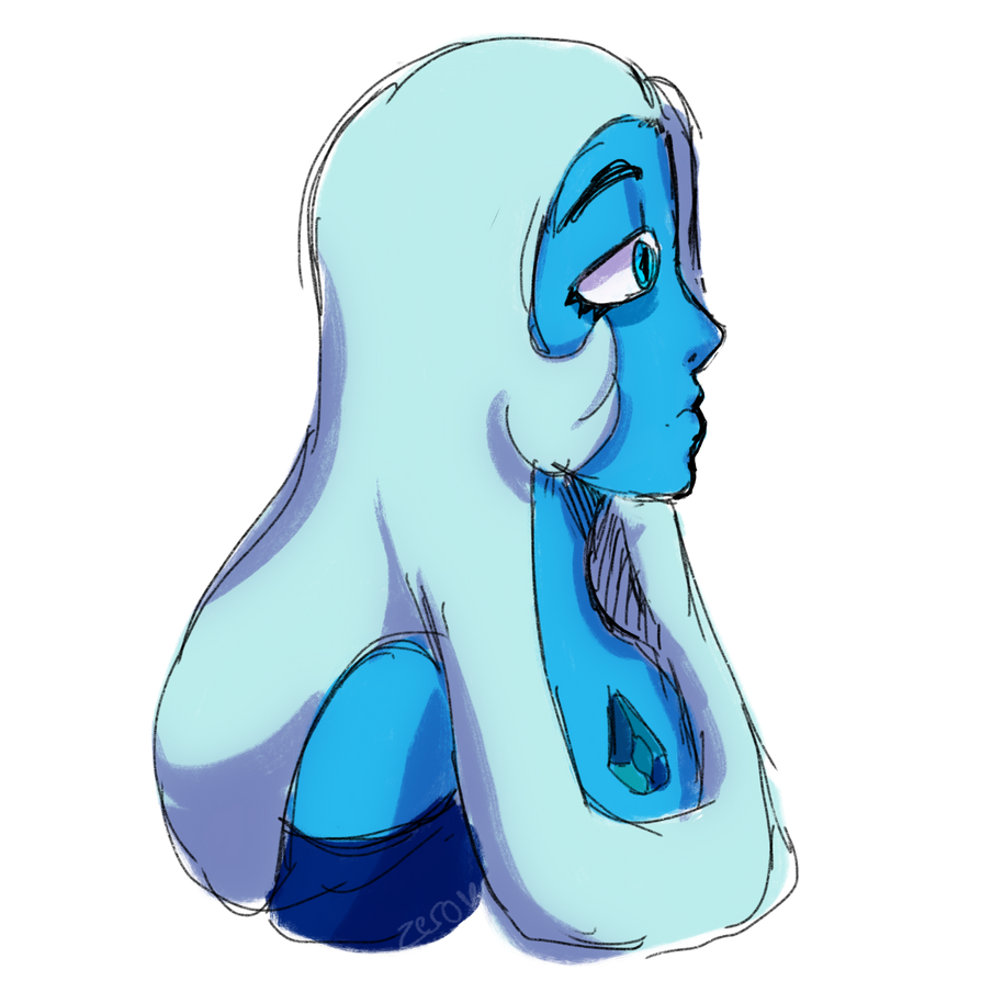 Quick side profile of blue diamond cuz she’s super pretty uwu