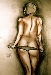 Mujer desnudandose con mascara by MLinares