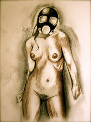 Mujer desnuda con mascara by MLinares