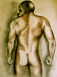 hombre desnudo con mascara by MLinares
