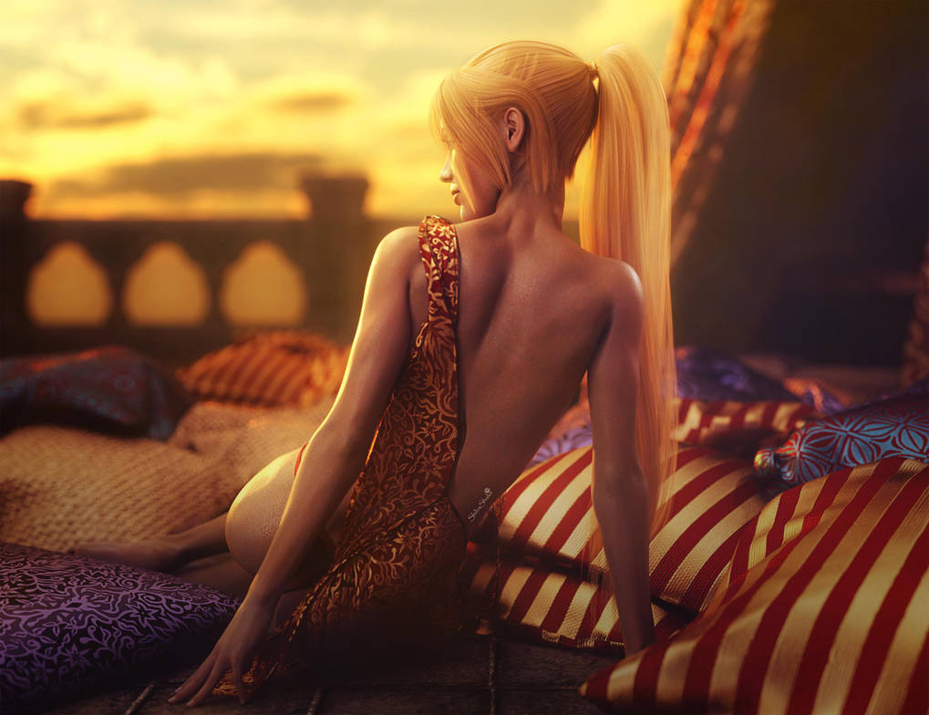 Beautiful Sunset, Fantasy Art, Daz Studio Iray by shibashake