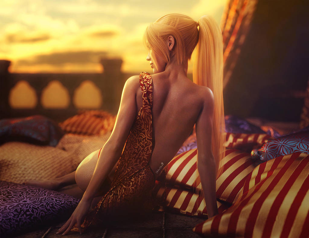 Beautiful Sunset, Fantasy Art, Daz Studio Iray by shibashake
