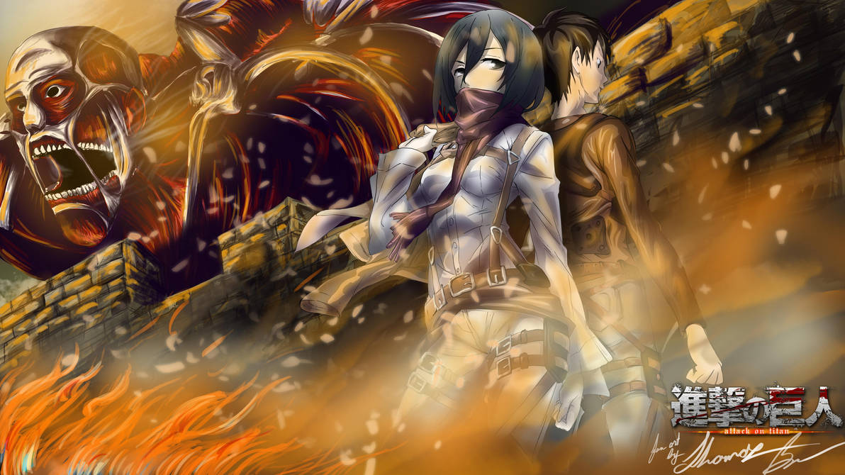 Eren And Misaka Attack On Titan Wallpaper By Xanacondax On Deviantart