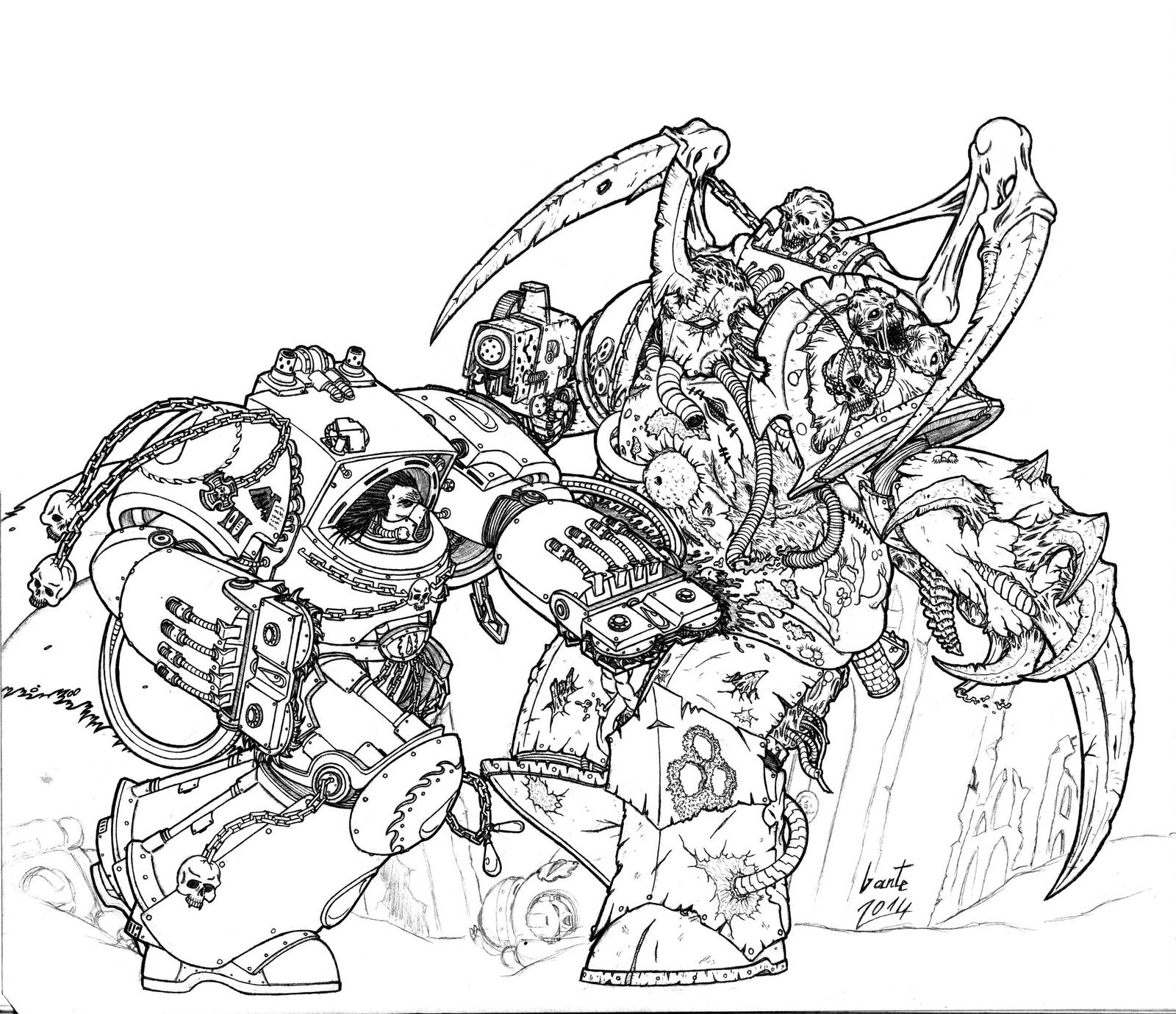 Flesh Tearer vs Plague Champion by Greyall