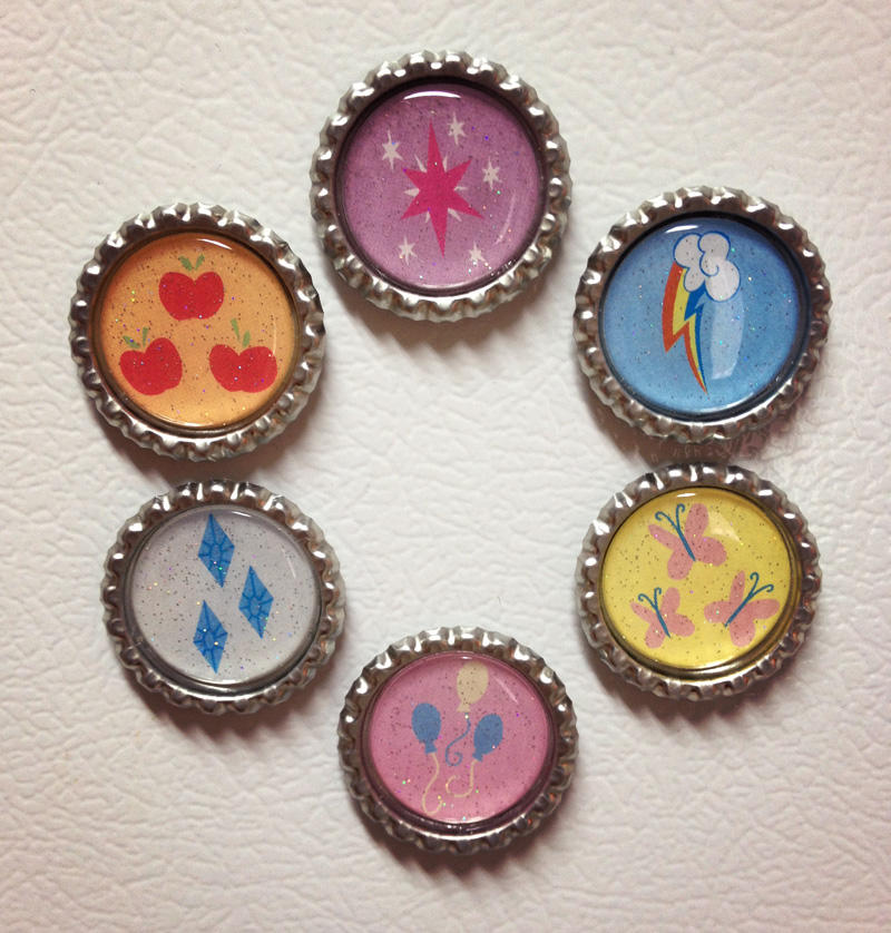 My Little Pony Mane 6 Magnet Set - Handmade by Monostache