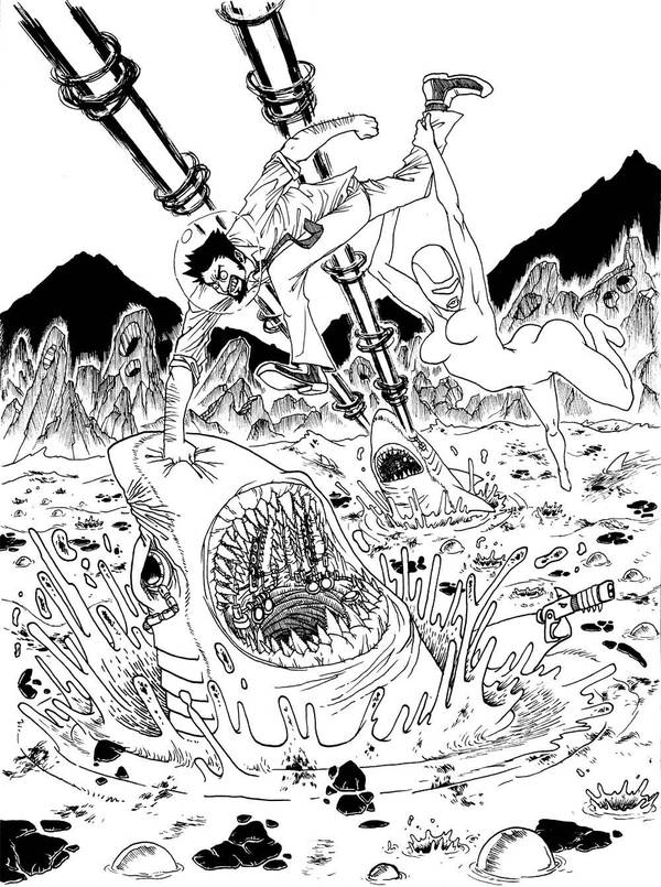 - Space Awesome 02 - LINEART by FelipeChoque