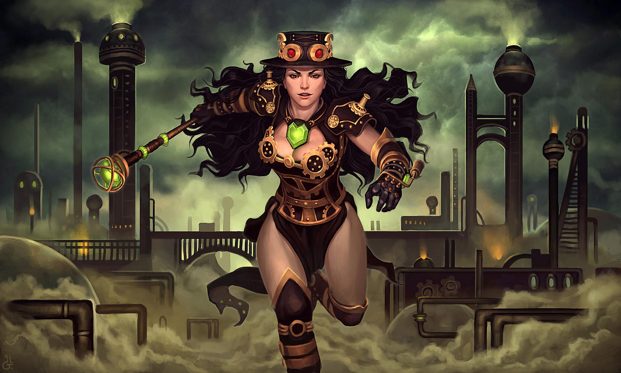 Steampunk Aluna by LhuneArt