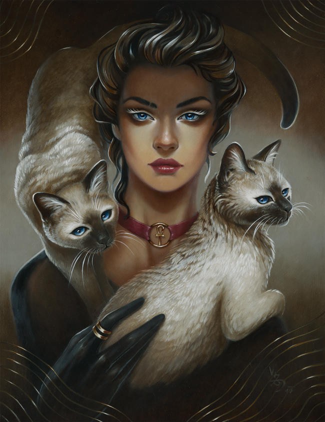 Cats - oil painting by VeraZowa