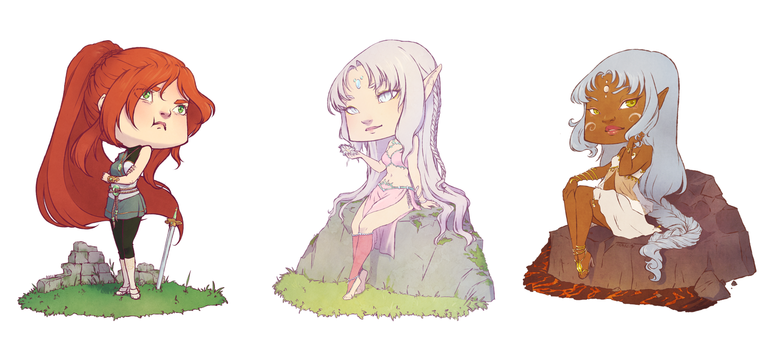 :COM: Three little girls by A-nako