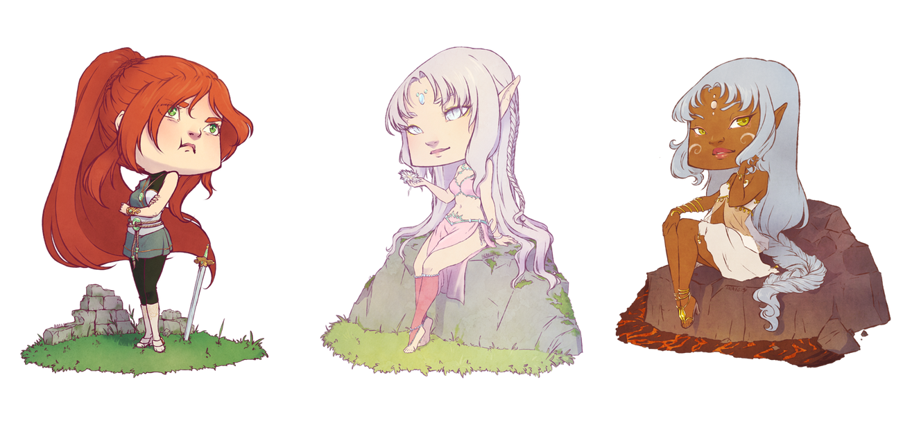 :COM: Three little girls by A-nako
