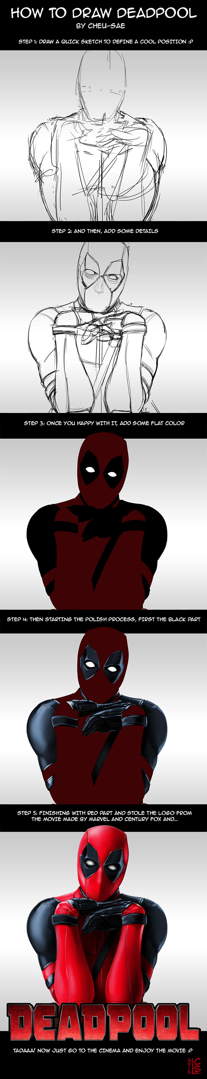 How to draw Deadpool by Cheu-Sae